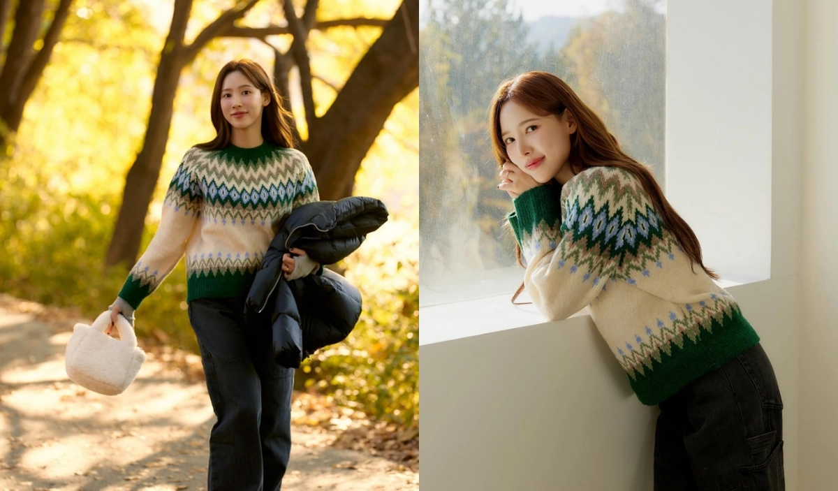 이나연, 따뜻한 페어 아일 스웨터로 완성한 '워너비 겨울 여친룩'…포근한 감성 뿜뿜